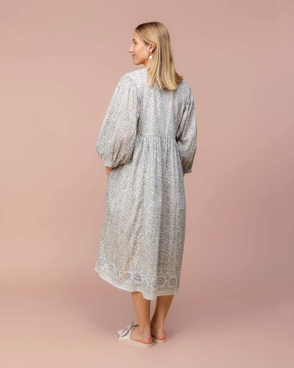 Lunar Paisley – Handblock Printed Muslin Cotton Dress