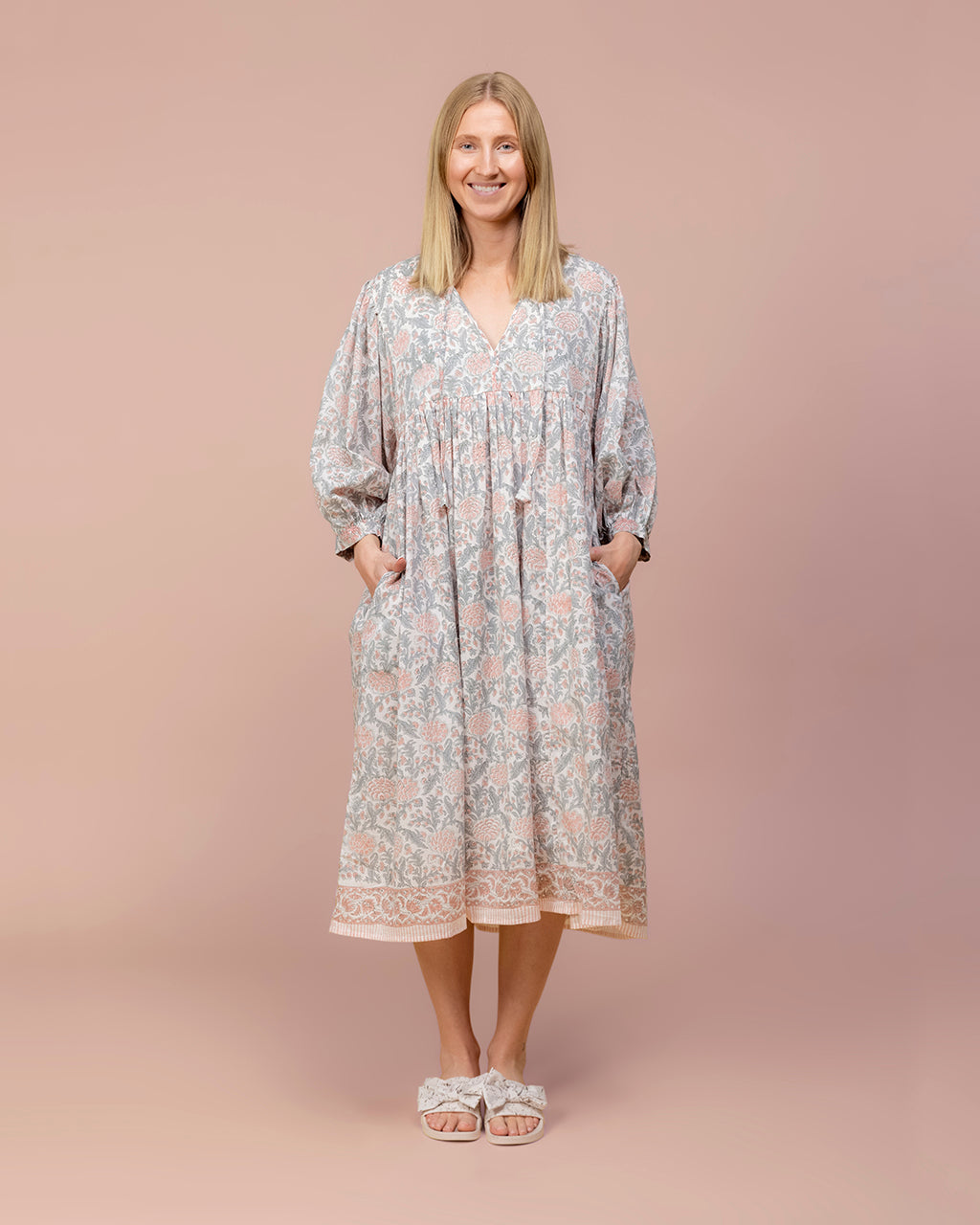 Blushfield – Handblock Printed Muslin Cotton Dress