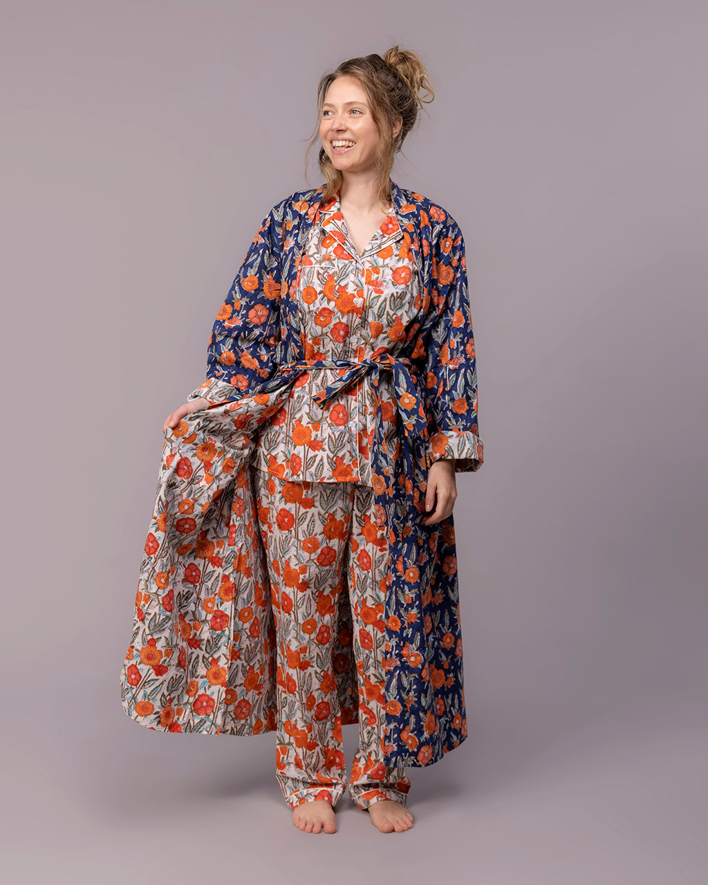 Floral Blues Reversible Kimono